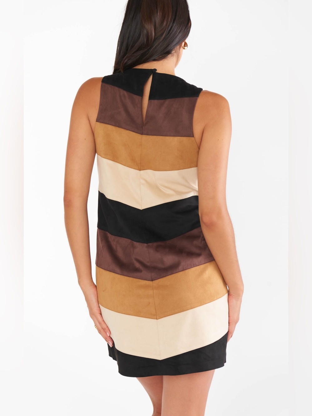 Show Me Your Mumu Faux Suede Chevron Mod Mini Dress - Picture 2 of 9